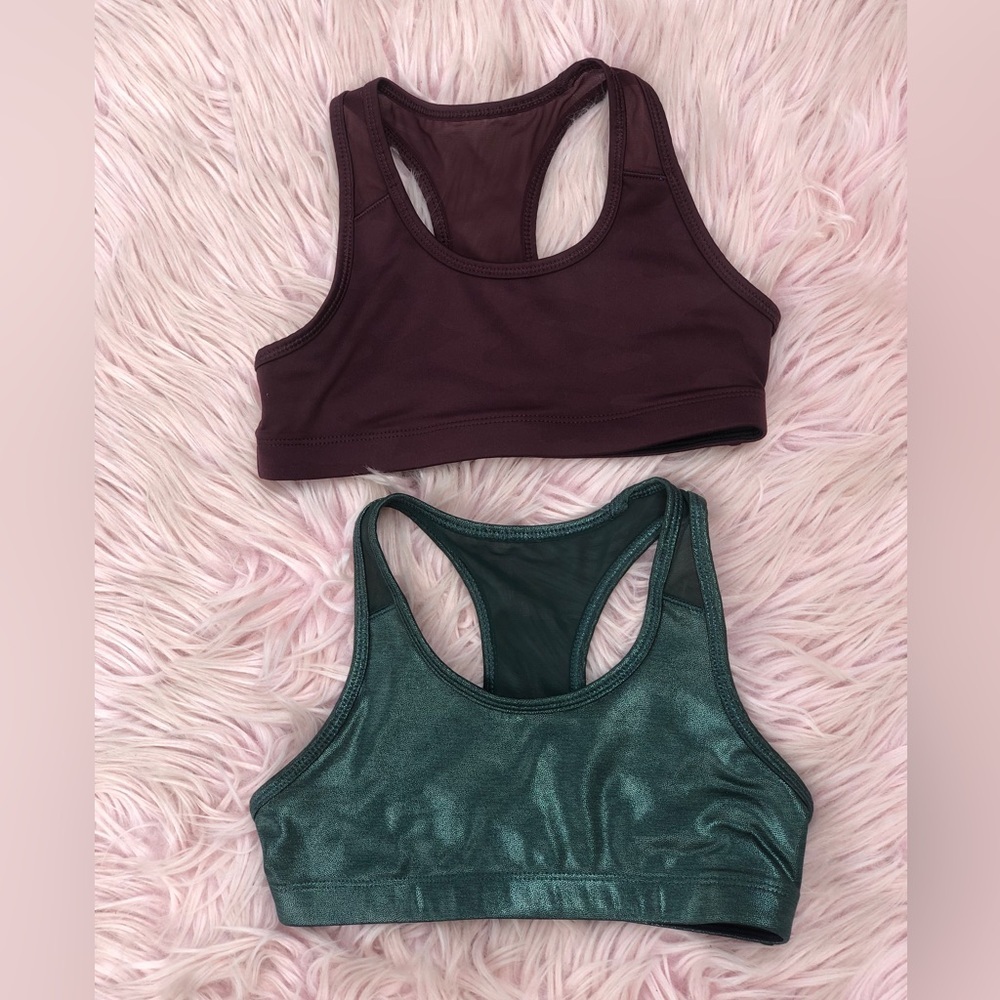 Old Navy Active Girl's Kid Sports Bra Bundle Green Red